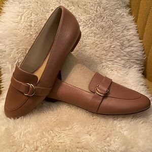 Talbots Women Dusty Rose 7.5 7.5M Flats Loafers Ryan D Ring Buckle Leather NEW